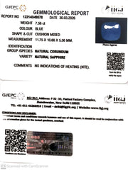 7.56/CT Natural Blue Sapphire with Govt Lab Certificate-12214D49578